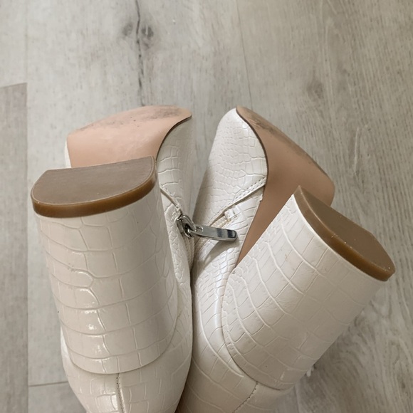 Steve Madden Nadalie Booties crocs textured pointy toe heels classic zipper - Picture 12 of 13